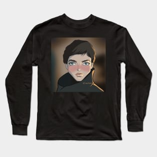 Girl with black hair Long Sleeve T-Shirt